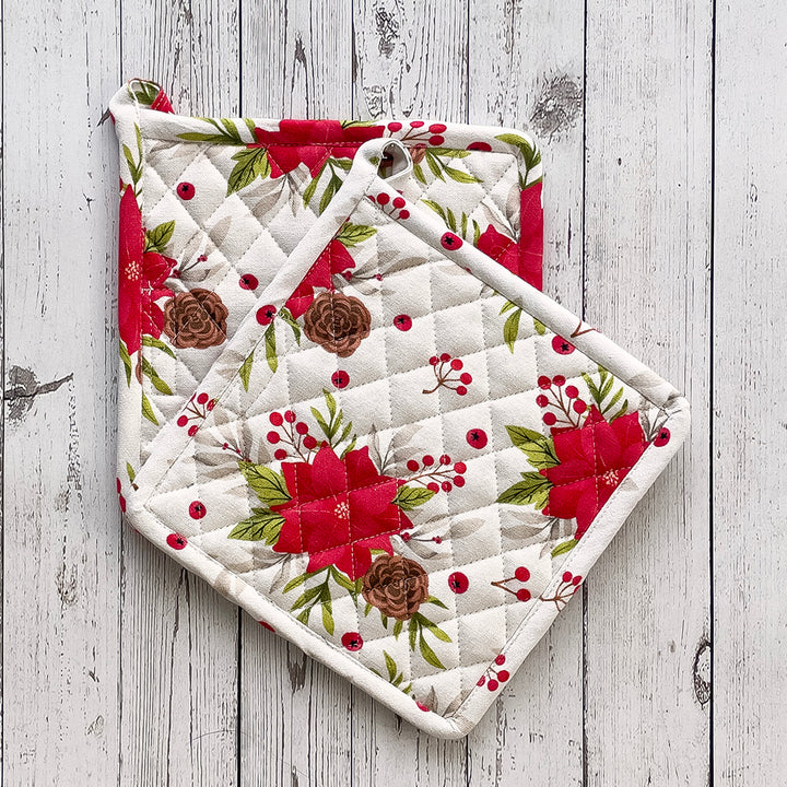 Holiday Bouquet Pot Holder, Set of 2